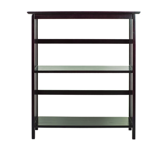 Mission Style 3-Shelf  Bookcase-Espresso - Casual Home