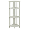 4-Shelf Corner Folding Bookcase-White - Casual Home