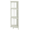 4-Shelf Corner Folding Bookcase-White - Casual Home