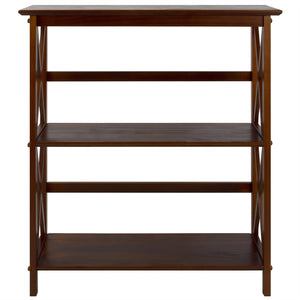 Montego 3-Shelf Bookcase-Walnut - Casual Home