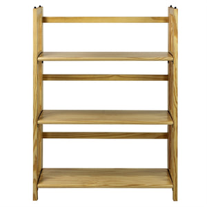 3-Shelf Folding Stackable Bookcase 27.5'' Wide-Natural - Casual Home