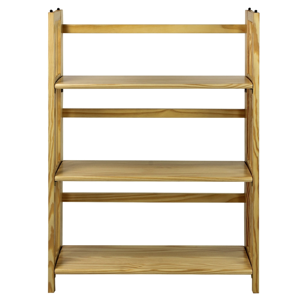 3-Shelf Folding Stackable Bookcase 27.5'' Wide-Natural - Casual Home
