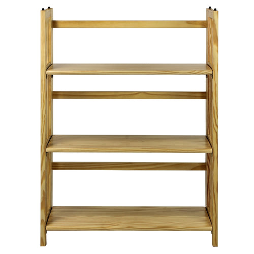 3-Shelf Folding Stackable Bookcase 27.5'' Wide-Natural - Casual Home