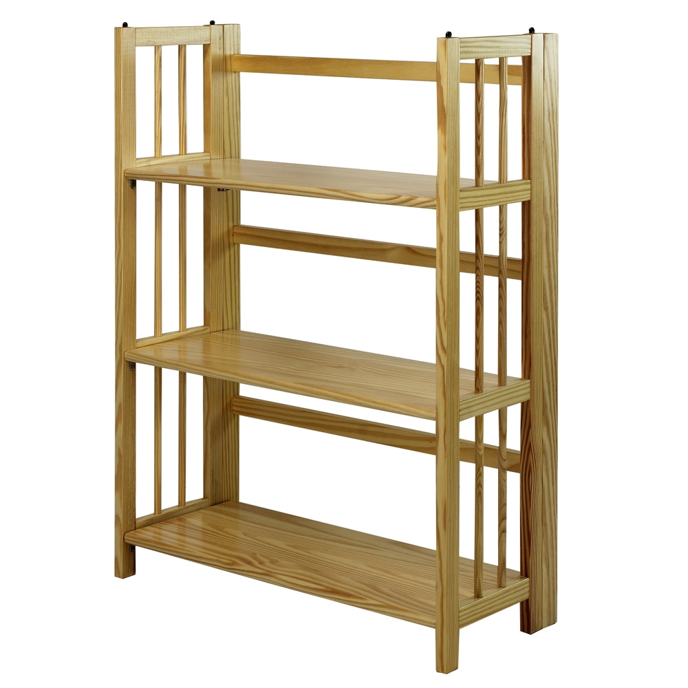 3-Shelf Folding Stackable Bookcase 27.5'' Wide-Natural - Casual Home