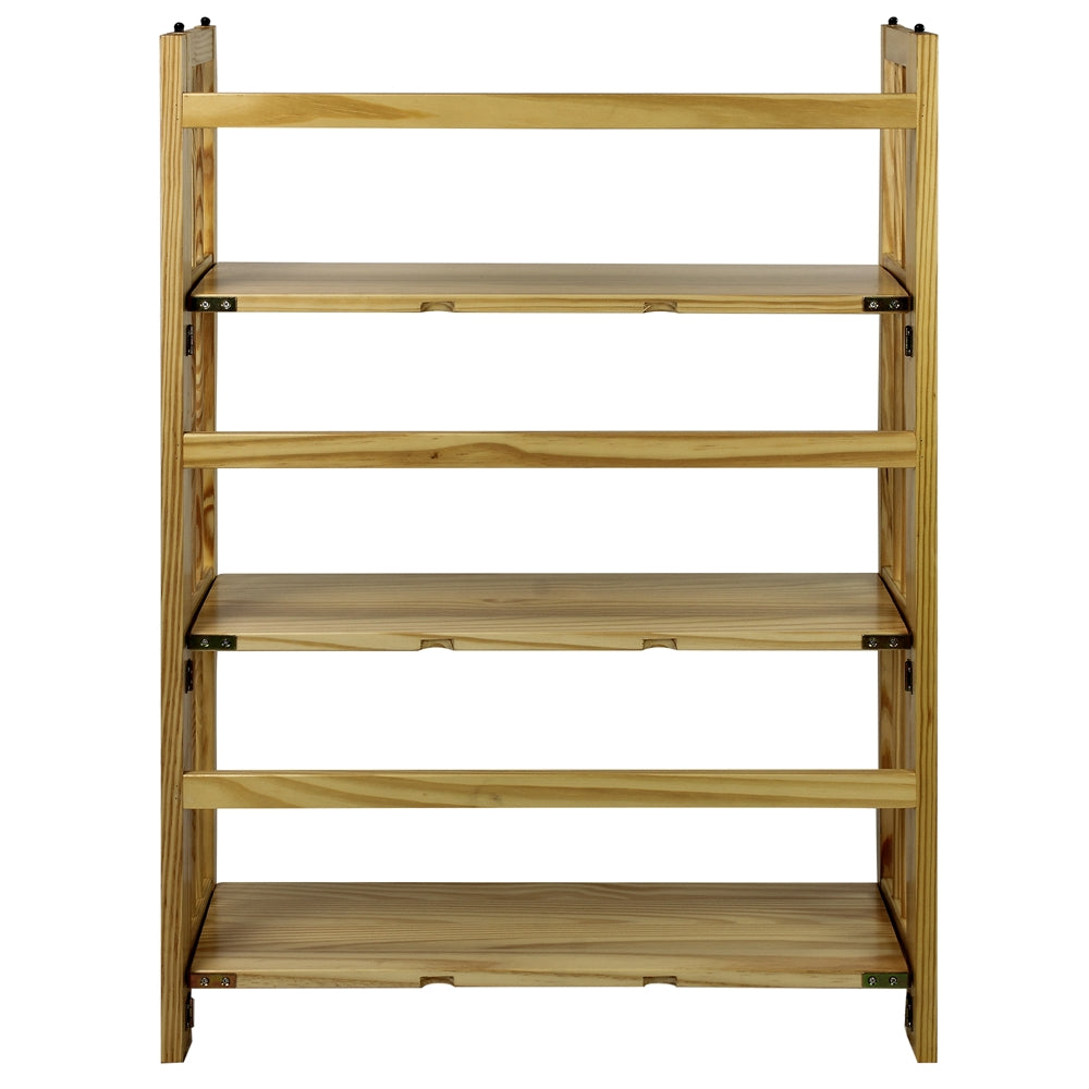 3-Shelf Folding Stackable Bookcase 27.5'' Wide-Natural - Casual Home