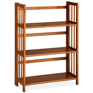 3-Shelf Folding Stackable Bookcase 27.5'' Wide - Chestnut - Casual Home