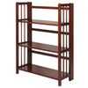 3-Shelf Folding Stackable Bookcase 27.5'' Wide-Walnut - Casual Home