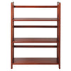 3-Shelf Folding Stackable Bookcase 27.5'' Wide-Mahogany - Casual Home