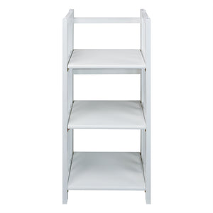 3-Shelf Folding Bookcase 14'' Wide-White - Casual Home