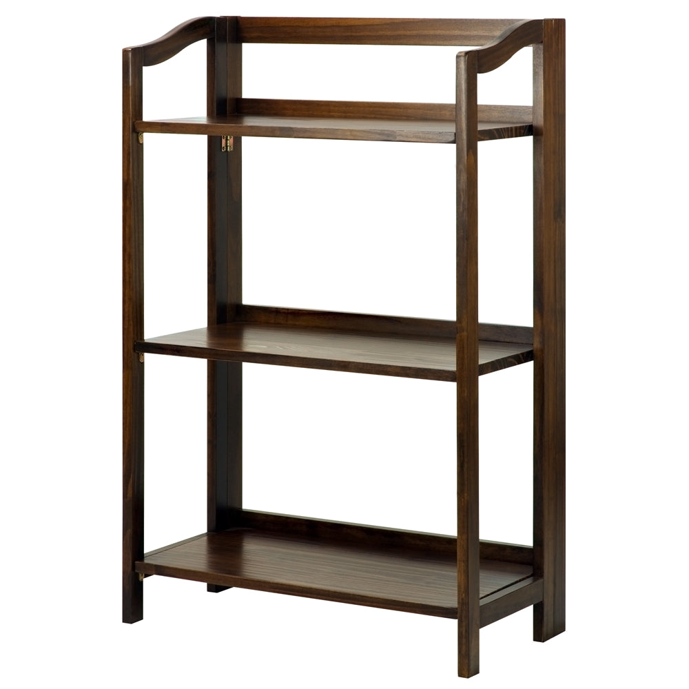 Stratford 3-Shelf Folding Bookcase-Warm Brown - Casual Home