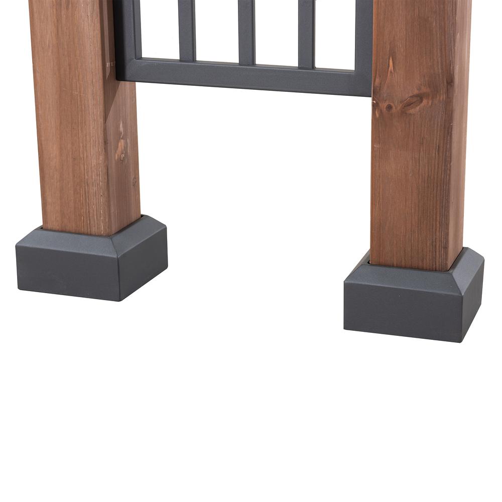 Outdoor Cedar Wood Frame Gazebo with Black Steel Hardtop Roof for Patio - Sunjoy