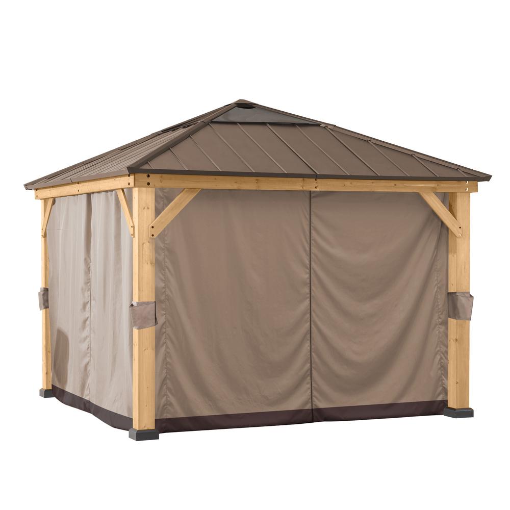 Universal Curtains for 9 × 9 ft Wood Framed Gazebos - Sunjoy