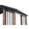 Outdoor Cedar Wood Frame Gazebo with Black Steel Hardtop Roof for Patio - Sunjoy