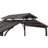 8x5 ftBrown Steel Frame 2-Tier BBQ Grill Gazebo with Ceiling Hook and Shelves - Sunjoy