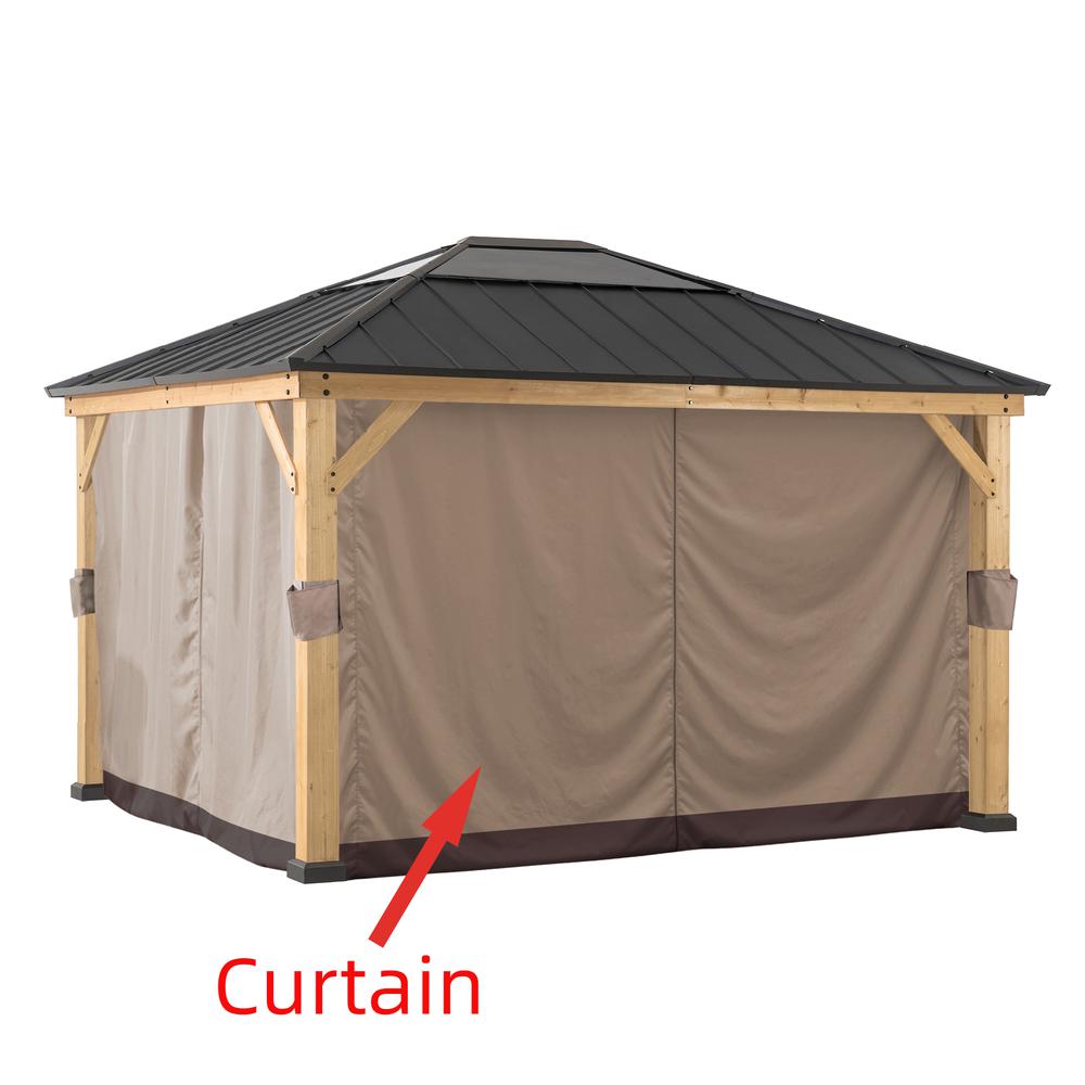 Universal Curtains for 13 × 15 ft Wood Framed Gazebos - Sunjoy