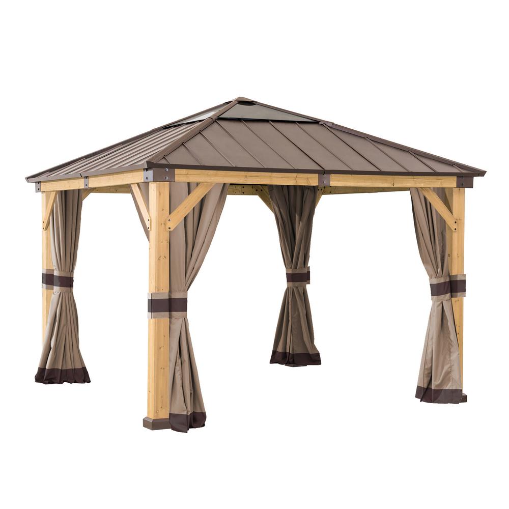 Universal Curtains for 9 × 9 ft Wood Framed Gazebos - Sunjoy