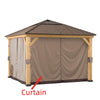 Universal Curtains for 9 × 9 ft Wood Framed Gazebos - Sunjoy
