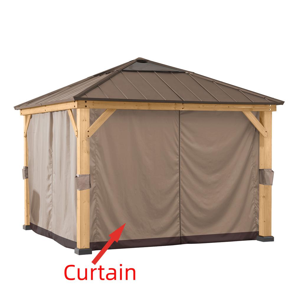Universal Curtains for 9 × 9 ft Wood Framed Gazebos - Sunjoy