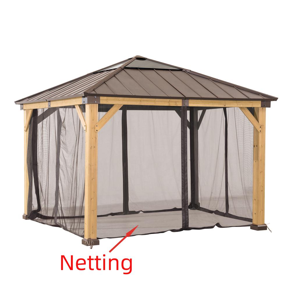 Universal Mosquito Netting for 9 × 9 ft Wood Framed Gazebos - Sunjoy