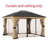 Universal Curtains and Mosquito Netting for 11 ×13 ft Wood Framed Gazebos - Sunjoy