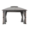 Monterey Park 2-tier Patio Gazebo with LED Lighting and Bluetooth Sound - Sunjoy