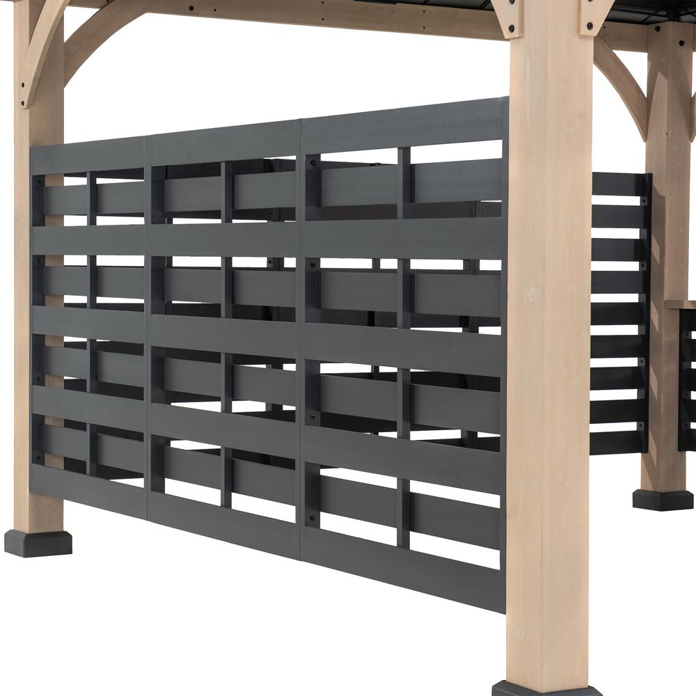 Cameron Cedar Wood Framed Hot Tub Gazebo with Steel and Polycarbonate Hardtop - Sunjoy