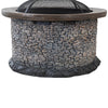 Fire Pit for Outside, Outdoor Stone Wood Burning Firepits - Sunjoy