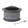 Fire Pit for Outside, Outdoor Stone Wood Burning Firepits - Sunjoy