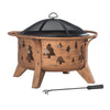 Outdoor Wood-Burning Fire Pit, Patio Tree Motif Steel Firepit Large Fire Pits - Sunjoy