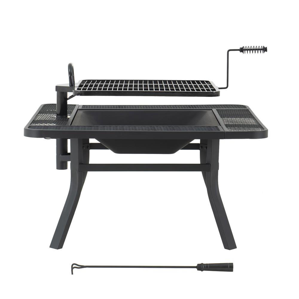 Grill Fire Pit for Outside, Outdoor Wood Burning Firepit - Sunjoy