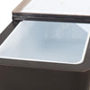 80-Quart Wood Grain Metal Rolling Ice Chest Cooler Cart with Storage Shelf - Sunjoy