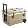 60-Quart Insulated Portable Rolling Ice Chest Solar Cooler with Wheels - Sunjoy