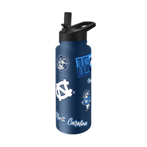 North Carolina Tar Heels Quencher Bottle 34oz Stainless Steel Dreamweave - Logo Brands