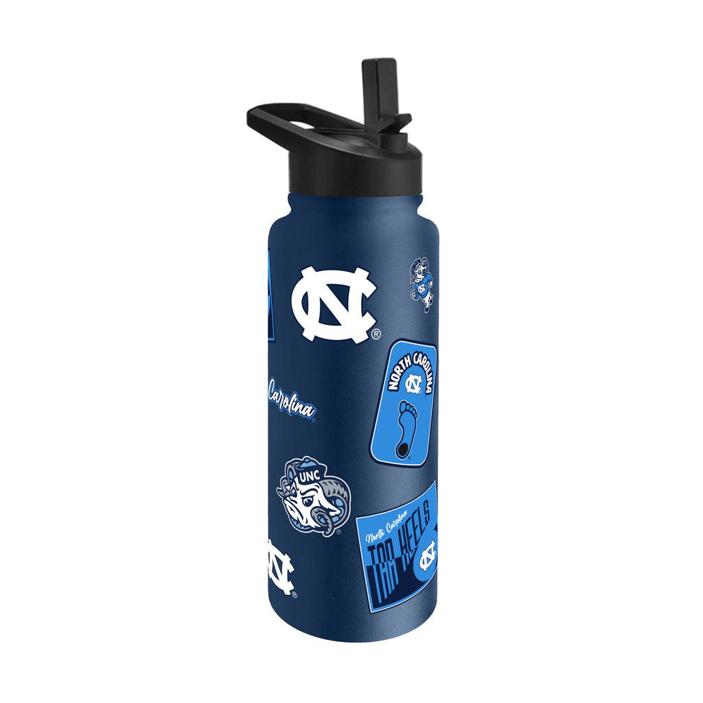North Carolina Tar Heels Quencher Bottle 34oz Stainless Steel Dreamweave - Logo Brands
