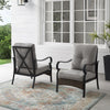 Dahlia 2Pc Metal And Wicker Outdoor Chair Set - 2 Armchairs - Crosley Furniture