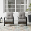 Dahlia 2Pc Metal And Wicker Outdoor Chair Set - 2 Armchairs - Crosley Furniture