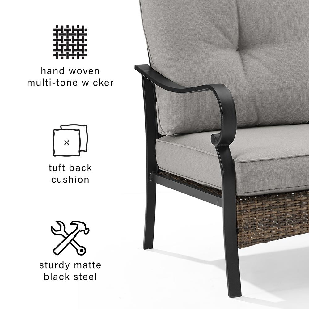 Dahlia 2Pc Metal And Wicker Outdoor Chair Set - 2 Armchairs - Crosley Furniture
