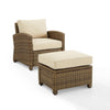 Bradenton 2Pc Wicker Outdoor Chair Set - Armchair & Ottoman - Crosley Furniture