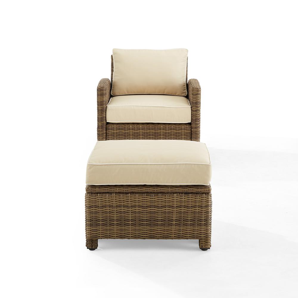 Bradenton 2Pc Wicker Outdoor Chair Set - Armchair & Ottoman - Crosley Furniture