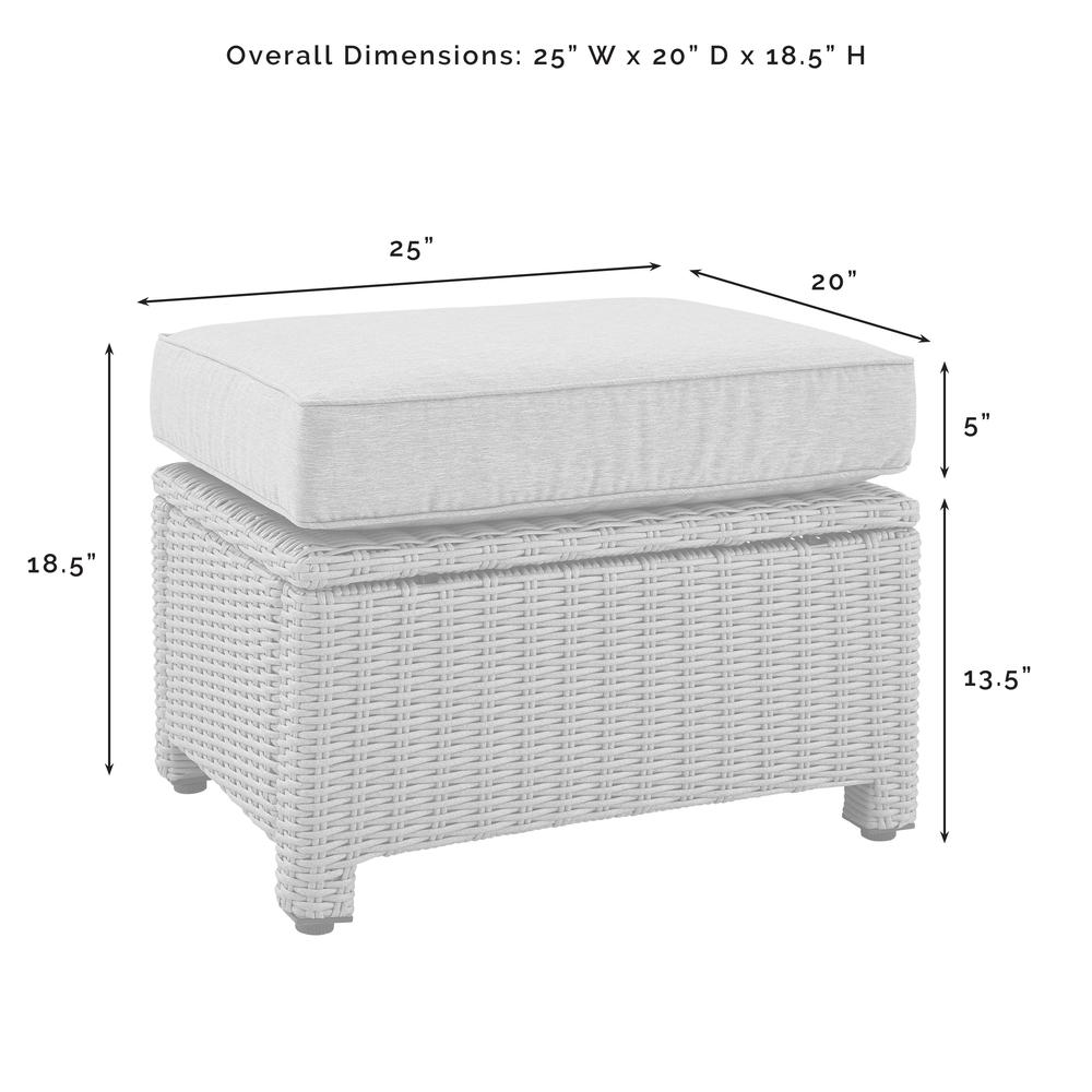 Bradenton 5Pc Wicker Outdoor Chair Set - Side Table, 2 Arm Chairs & 2 Ottomans - Crosley Furniture