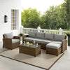 5Pc Outdoor Furniture Set, Left&Right Loveseat, Armchair, Coffee Table, Ottoman - Crosley Furniture