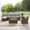 5Pc Outdoor Furniture Set, Left&Right Loveseat, Armchair, Coffee Table, Ottoman - Crosley Furniture