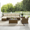 5Pc Outdoor Furniture Set, Left&Right Loveseat, Armchair, Coffee Table, Ottoman - Crosley Furniture