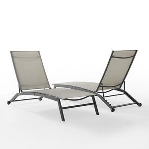 Weaver 2-Piece Outdoor Chaise Lounge Set - 2 Lounge Chairs - Crosley Furniture
