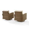 Bradenton 2Pc Wicker Swivel Rocker Outdoor Chair Set - 2 Swivel Rockers - Crosley Furniture