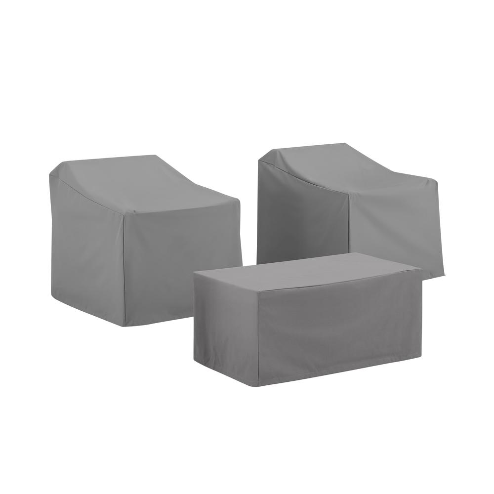 3Pc Outdoor Furniture Cover Set - 2 Chairs & Coffee Table - Crosley Furniture