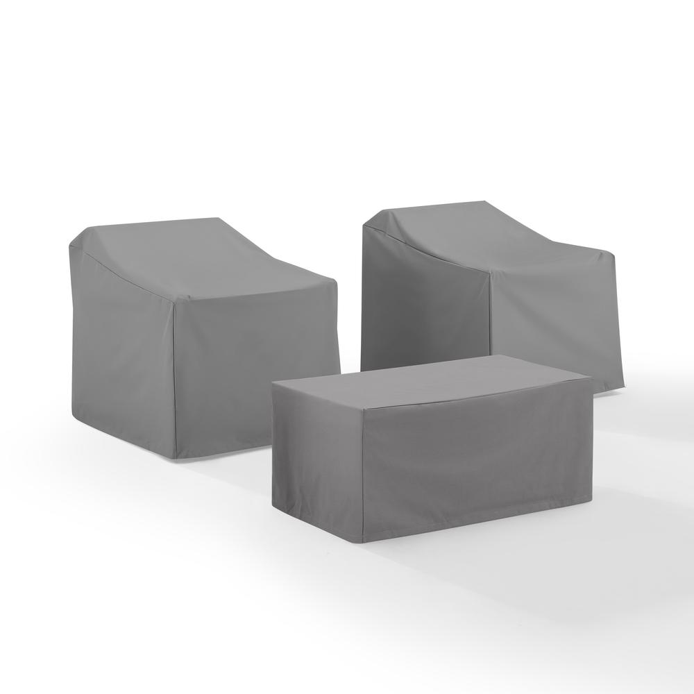 3Pc Outdoor Furniture Cover Set - 2 Chairs & Coffee Table - Crosley Furniture