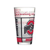 Ohio State Buckeyes Pint Glass 16oz Quilted Stained Boxed - Logo Brands