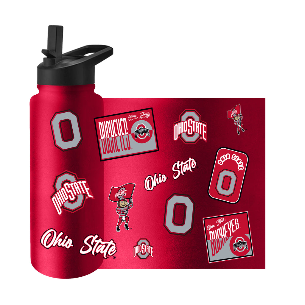 Ohio State Buckeyes Quencher Bottle 34oz Stainless Steel Dreamweave - Logo Brands