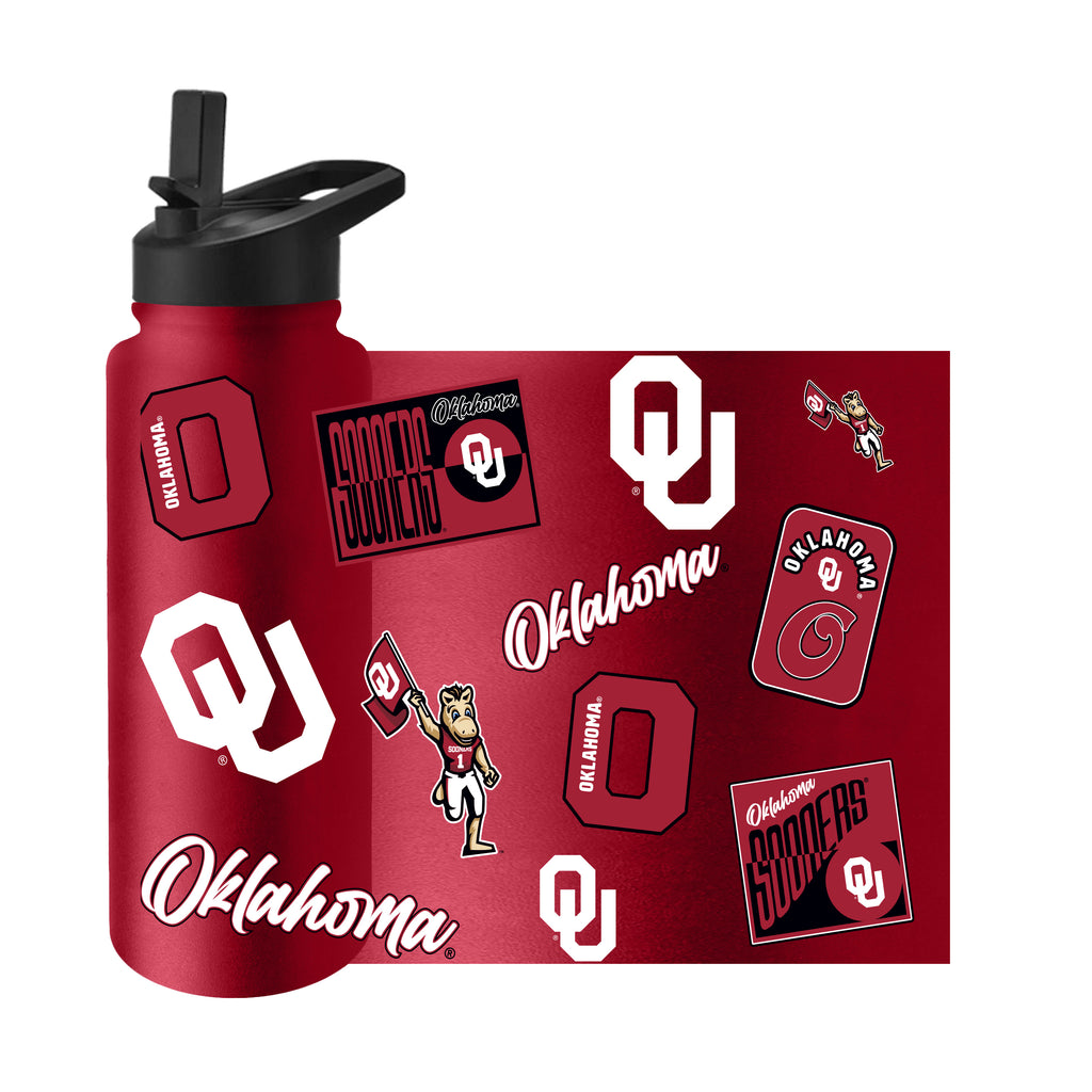 Oklahoma Sooners Quencher Bottle 34oz Stainless Steel Dreamweave - Logo Brands